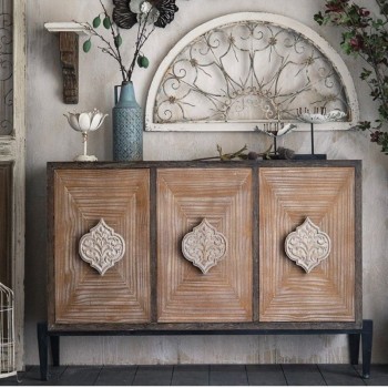 كونسول جداري من خشب الطبيعي بتصميم مودرن مثالي لغرفة المعيشه -L5755