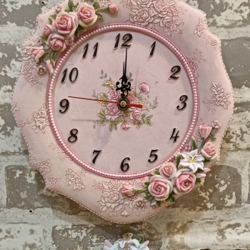 ساعه جداري بتصميم ريفي جميل من السراميك -j9186 ساعه جداري بتصميم ريفي جميل من السراميك -j9186