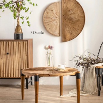 طاوله قهوه من الخشب الطبيعي كلاسيكي -L4817