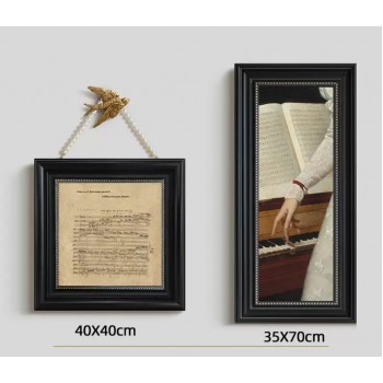 طقم لوحه مطبوع كالنفس باطار خشب بتصميم اوربي-3-6936