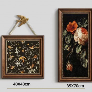 طقم لوحه مطبوع كالنفس باطار خشب بتصميم اوربي-2 -6936