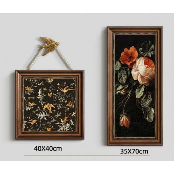 طقم لوحه مطبوع كالنفس باطار خشب بتصميم اوربي-2 -6936