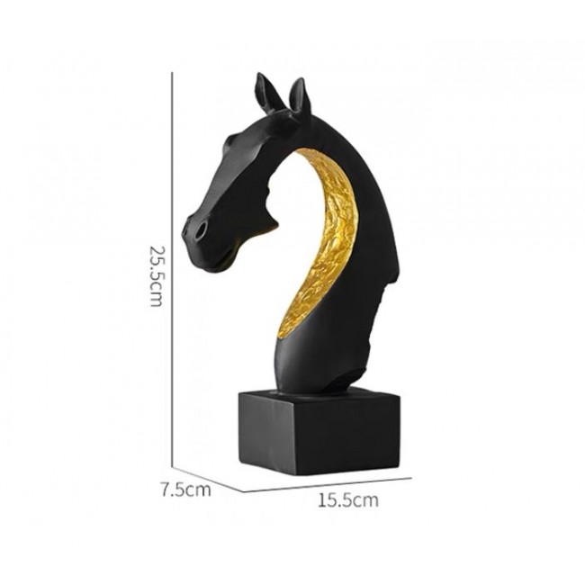تحفه ديكور راس حصان راتنج اسود فاخر -L6159 تحفه ديكور راس حصان راتنج اسود فاخر -L6159