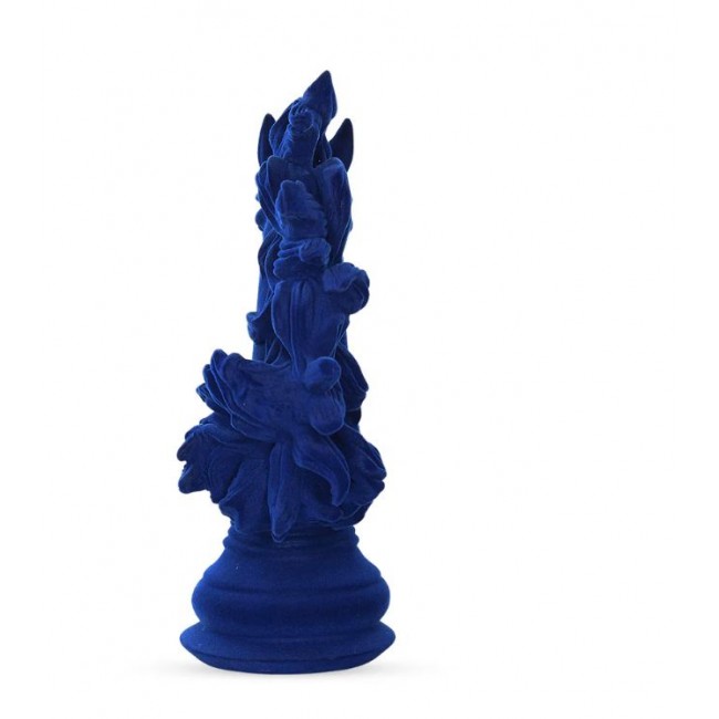 تحفه ديكور راس حصان بملمس مخملي الازرق الداكن -6646