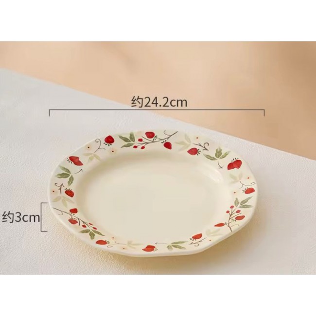 صحن سيراميك بتصميم الفراوله متوفر الحجمين -6278