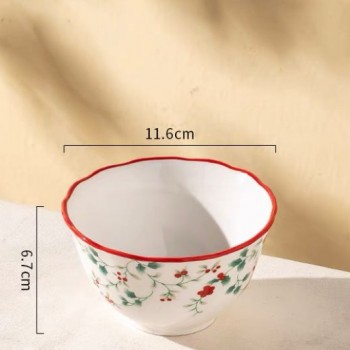 صحن عميق سيراميك بتصميم الكرز -6273