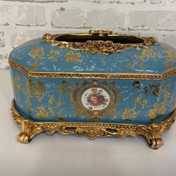 علبه مناديل سيراميك بتصميم فكتوري فاخر -5984