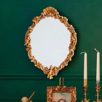 مرايا جداري باطار ذهبي على الطراز الاروبي -L6940