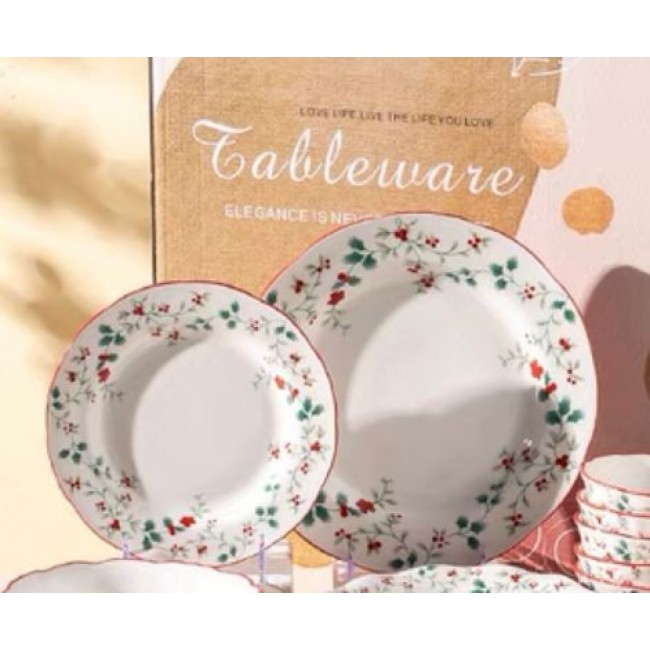 صحن سيراميك بتصميم الكرز الاحمر متوفر الحجمين- L6277