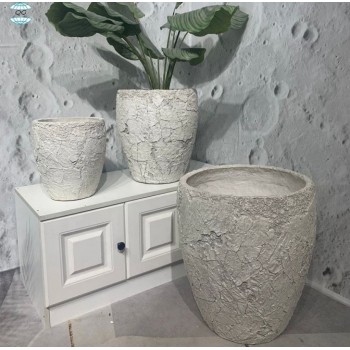 مركن حجم كبير طقم مكون من 3 قطع  ابيض -4185