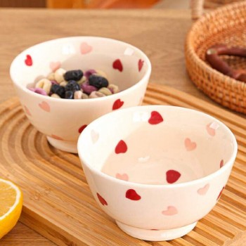 صحن عميق سيراميك برسمة قلوب 3547