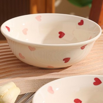 صحن سيراميك عميق برسمة قلوب -3549