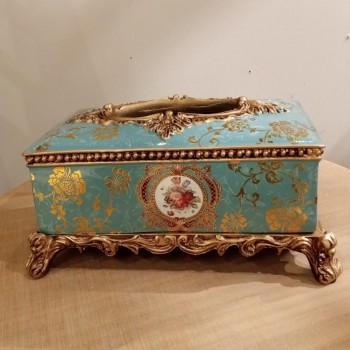 علبة مناديل  سيراميك كلاسيكي فاخر -L4066