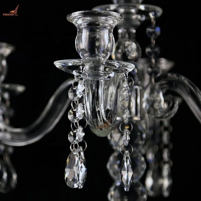 شمعدان كرستاليه من 5 اذرع بتصميم ابداعي من الزجاج L3293