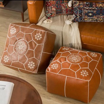  بف جلد مطرز يدويا  مقاوم للماء  متوفر للونين -L5388