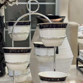 L5418-طقم فنجان قهوه سيراميك BVLGARI