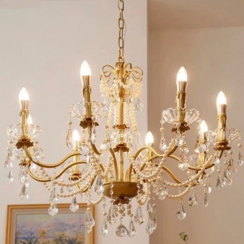 ثريا مضيئه من نحاس والكريستال على النمط الفرنسي -L5332