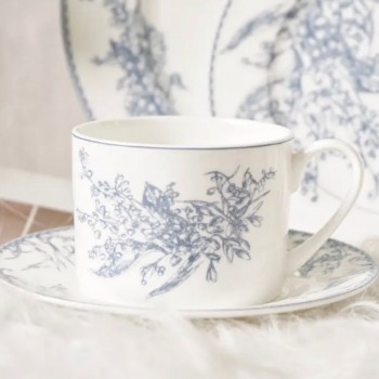 كوب وصحن من سيراميك بتصميم اوربي ريفي انيق -5179