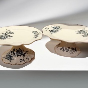 صحن سيراميك فانتج انيق بقاعده  جميله متوفر الحجمين -5107