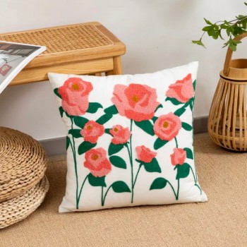 مخده انيقه مطرزه بزهور عرقيه ملائم غرفة المعيشه -5187