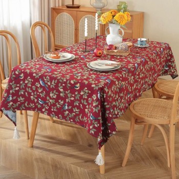 مفرش طاوله طعام مورد بتصميم امريكي انيق مقاس 140cm*160cm -L5190