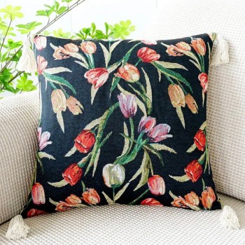 مخده قماشيه بتصميم الورد ملائم لديكور المنزل -L5316