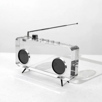 تحفه راديو كريستال زجاج شفاف فن من الابدع ملائم لديكور المنزل -5611