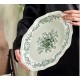 صحن من سيراميك بنقوش خضراء على نمط الفرنسي متوفر الحجمين -5119 صحن من سيراميك بنقوش خضراء على نمط الفرنسي متوفر الحجمين -5119