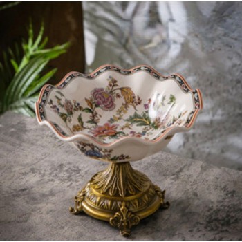 صحن تقديم للفواكه فاخر بقاعده بتصميم الروبي انيق من سيراميك- 5032 صحن تقديم للفواكه فاخر بقاعده بتصميم الروبي انيق من سيراميك- 5032