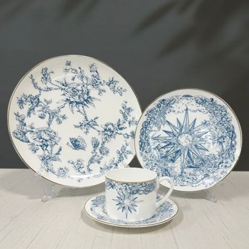 طقم صحن  DIOR سيراميك وكوب على الطراز الاروبي الحديث عالي الجوده -5172