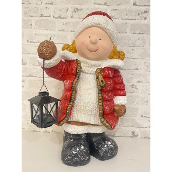 تحفه بنت وفانوس شتويه مثالي للديكور المنزل -6771