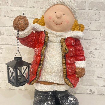 تحفه بنت وفانوس شتويه مثالي للديكور المنزل -6771