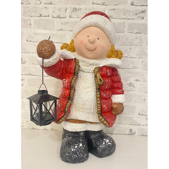 تحفه بنت وفانوس شتويه مثالي للديكور المنزل -6771