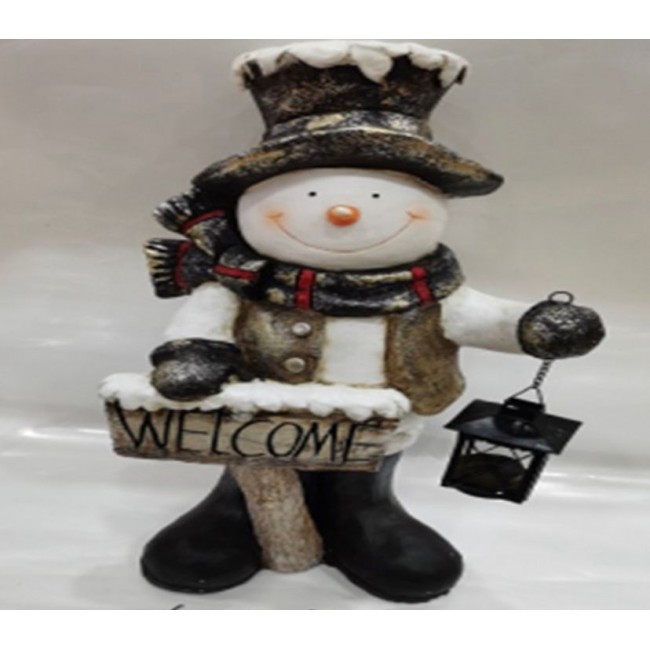 تحفه رجل الثلج بفانوس من الراتنج مثالي للمناسبات -L6777 تحفه رجل الثلج بفانوس من الراتنج مثالي للمناسبات -L6777