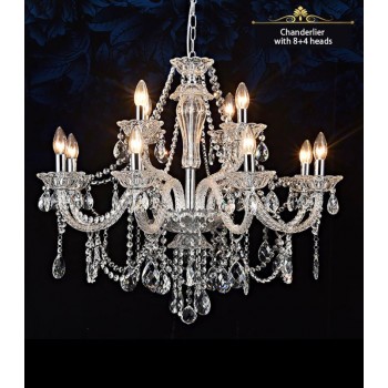 ثريا ملكيه فاخره كريستال زجاجLED 12 شمعه  -5373