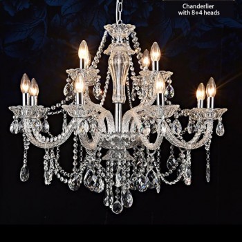 ثريا ملكيه فاخره كريستال زجاجLED 12 شمعه  -5373