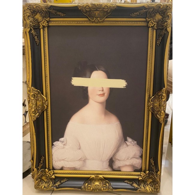 لوحه جداري مطبوع كالنفس باطار خشبي انيق -3-6657