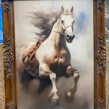 لوحه جداري مطبوع كالنفس باطار خشبي كلاسيك -6653