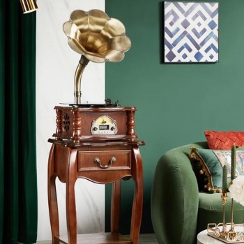 جرامفون مع طاوله خشب كلاسيكي -L4337