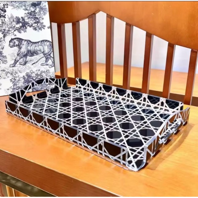 صينيه ديور من الراتان الفرنسي مستطيله الاكريلك- L5832