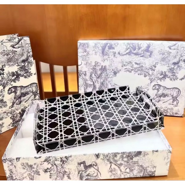 صينيه ديور من الراتان الفرنسي مستطيله الاكريلك- L5832