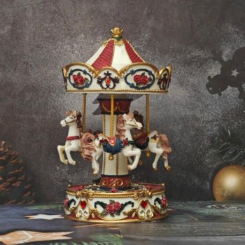 كاروسيل سيراميك حصان موسيقى-L5381