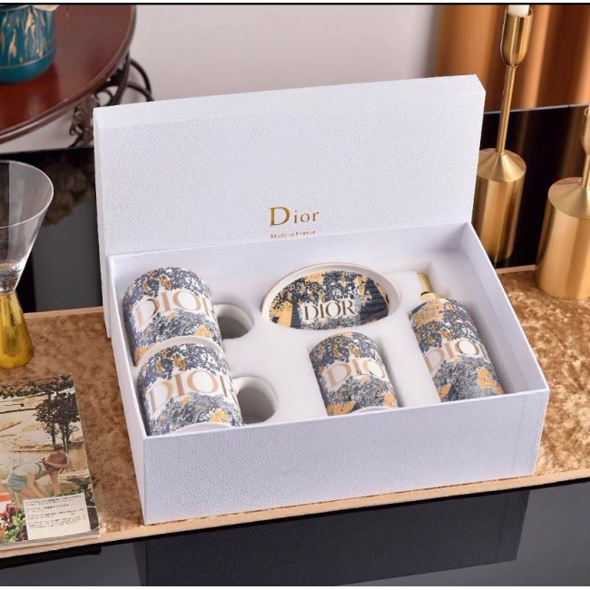 طقم حمام ديور سيراميك مع كوبين قهوه فاخر 5قطع -5827