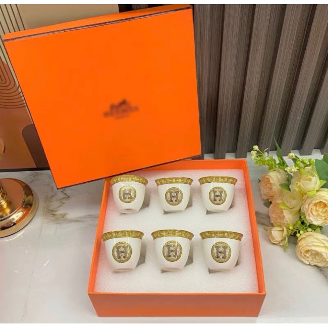 فنجان قهوه هيرمز سيراميك فاخر 6 قطع -5821 فنجان قهوه هيرمز سيراميك فاخر 6 قطع -5821