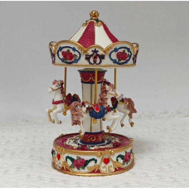 كاروسيل سيراميك حصان موسيقى-L5381