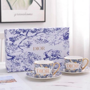 طقم كوب وصحن ديور سيراميك فاخر 2 قطع -L5829