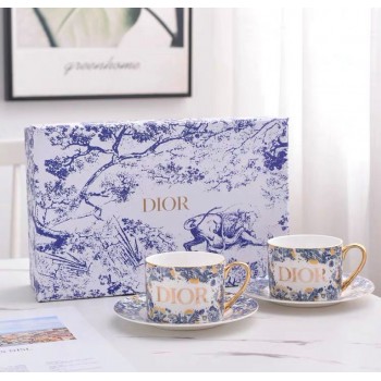 طقم كوب وصحن ديور سيراميك فاخر 2 قطع -L5829