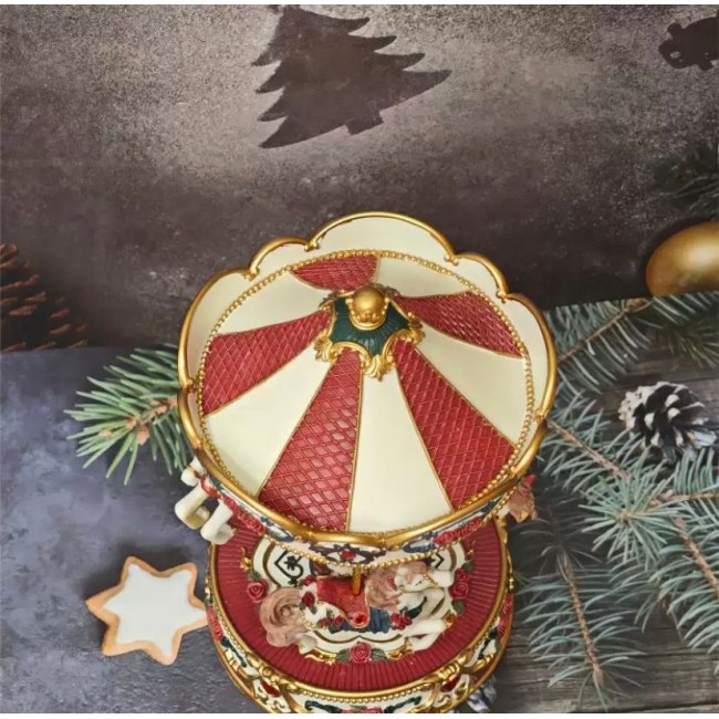 كاروسيل سيراميك حصان موسيقى-L5381