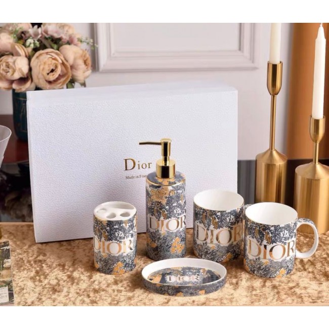 طقم حمام ديور سيراميك مع كوبين قهوه فاخر 5قطع -5827