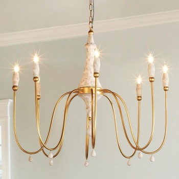 ثريا فنتيج مصنوعه من الخشب الطبيعي والمعدن المشغول ذهبي -90085